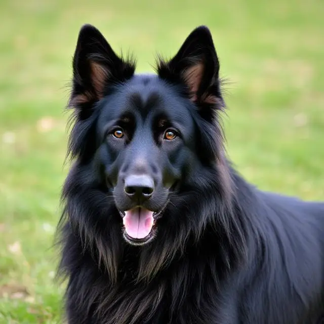 Long Haired Black German Shepherd