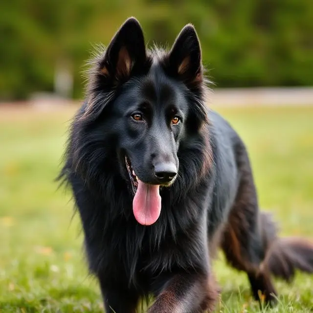 Long Haired Black German Shepherd