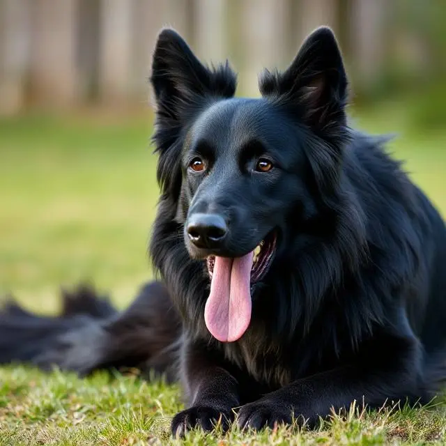 Long Haired Black German Shepherd