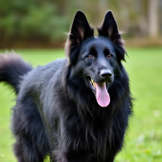 Long Haired Black German Shepherd