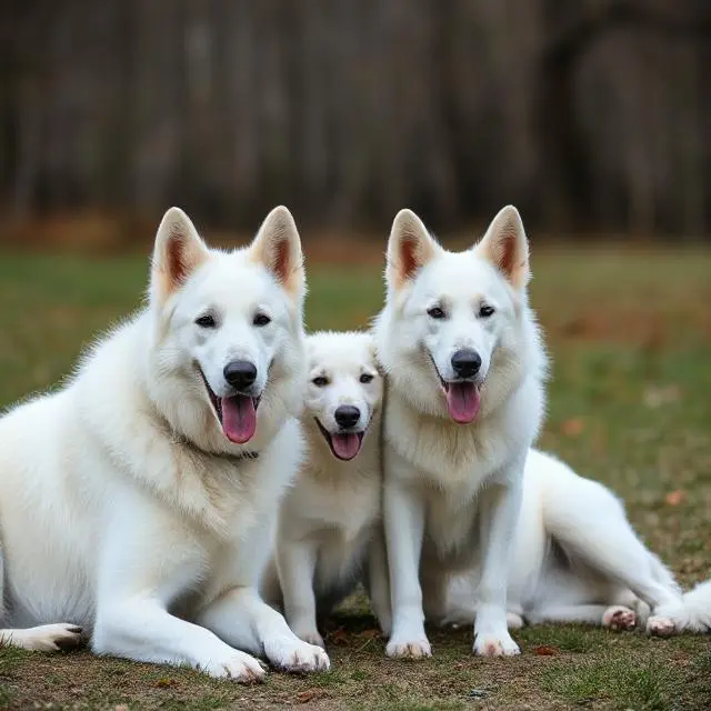 White German Shepherd family dog